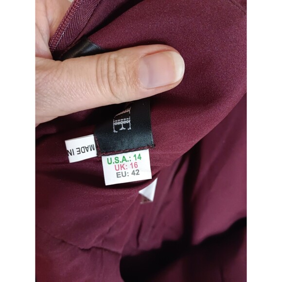 Vintage Belsoie Lace Overlay Sheath Dress Purple Sz 14 - Picture 4 of 5